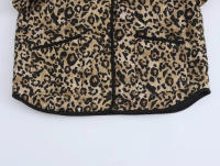 TRAFZA-abrigo de algodón con estampado de leopardo para mujer, abrigo holgado informal de manga larga con bolsillos y una hilera de botones, para invierno, 2024 - details 13