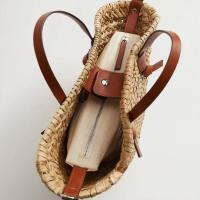 Bolsos de cesta tejidos de mimbre informales, bolsos de ratán para mujer, bolsos hechos a mano de paja de playa de verano, bolso de hombro tipo bandolera de diseñador 2024, mochila de lujo de alta gama - details 4