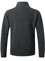 Chaqueta de otoño e invierno ajustada con cuello levantado y cremallera para hombre, chaqueta gruesa y cálida de color sólido, suéter para hombre - details 10
