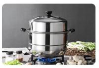 Olla vaporera multiusos de 2 capas con rejilla de vapor, doble caldera, utensilios de cocina de acero inoxidable, olla humeante para sopa espesa - details 7