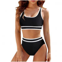 Bikini para mujeres con push up, deportivo, de cintura alta, traje de baño, conjunto de bikini de dos piezas - details 0