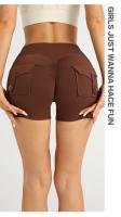 ZHUMU GYM Pantalones Cortos de Yoga de Cintura Alta Secado Rápido, Transpirables, Adecuados para Workout en Gimnasio, Ciclismo, Deportes al Aire Libre - details 13