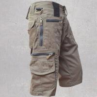 Los hombres sueltos rectos verano de gran tamaño tendencia casual mediados de pantalones multi-bolsillo de trabajo pantalones cortos de cinco pantalones - details 6