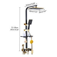 Moderno Ajustable Altura Grifo de Ducha de Cobre Juego de Cabezal de Lluvia para Baño con 3 Modos de Rociado Mejoras del Hogar Herramientas - details 6