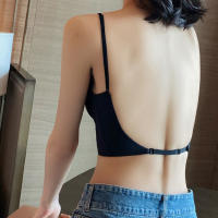 Lencería Sexy sin espalda para mujer, ropa interior con escote en V profundo, sujetador de realce de corte bajo, Bralette transpirable Invisible de espalda baja - details 6