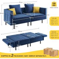 Sofá Cama de Terciopelo Versátil y Comodable para Sala de Estar, Dormitorio y Gabinete - details 11
