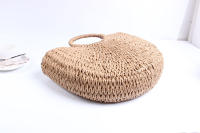 Bolsos de paja con forma de luna para mujer, bolso de mimbre tejido Vintage hecho a mano, ideal para playa, Verano - details 28