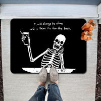 Felpudo de Halloween,alfombrillas antideslizantes de entrada, resistentes al desgaste y a la suciedad,Decoración temática de calav - details 0