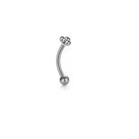 Pendiente de aro con forma de bola de plátano para mujer, aretes de hélice para el cuerpo, joyería de acero inoxidable para cejas, Piercing, pasador curvo, 2 uds. - details 4