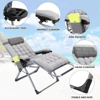 Sillón, sillón de exterior de 5 posiciones, chaise plegable con colchón, cuna plegable para acampar, sillones resistentes al aire libre - details 2