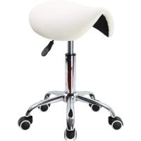 Taburete con Ruedas Silla Trabajo Altura Ajustable Giratorio Taburete de Oficina con Asiento de Silla de Montar Negro - details 14