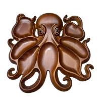 Bandeja de madera para servir pulpo, bandeja única decorativa, plato de comida de pulpo, tablas de charcutería de pulpo con partición novedosa, comida para fiesta - details 3