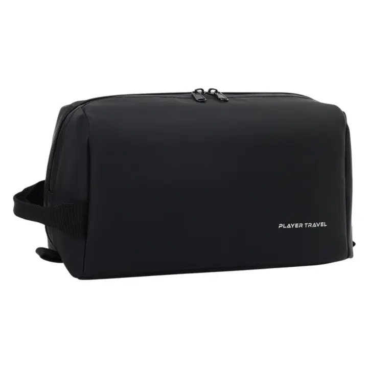 Neceser impermeable para hombre, bolsa de aseo de PU de gran capacidad, separación de ropa seca y húmeda, bolsa de maquillaje ligera de viaje - 1