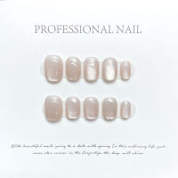 Uñas artificiales redondas y brillantes para mujer, decoración de uñas de manicura, Ojo de gato, 10 piezas - details 6