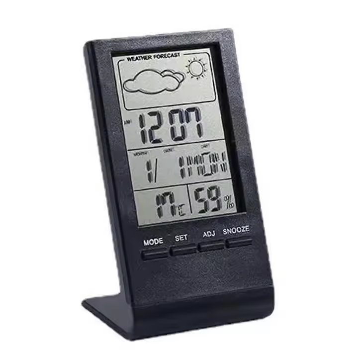 Termómetro digital para interiores y exteriores, higrómetro, barómetro, alarma de reloj con PANTALLA DE sensor al aire libre - 1