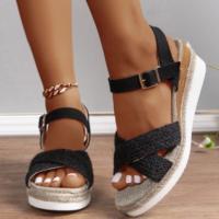 Sandalias de tacón de cuña informales para mujer, zapatos de verano - details 2