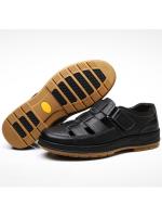 Sandalias casuales huecas y transpirables de cuero genuino de verano 2025 para hombre, sandalias con agujeros de cuero suave, sencillas y cómodas. - details 1