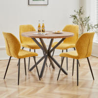 EGOONM-sillas acolchadas tapizadas para comedor, asientos de tela de lino con patas de Metal para balcón, restaurante, cafetería, hogar y habitación, 4 unidades - details 13