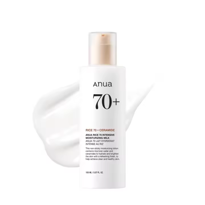 ANUA 70 Leche Hidratante Intensiva, Loción para Hidratación Profunda y Nutritiva, Piel de Vidrio Brillante, Agua de Arroz, Niacinamida, - 1