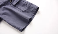 Summer men's cotton multi-pocket solid color 7-point Library, casual sports shorts - details 9