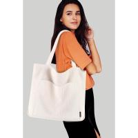 Bolso Bandolera Grande Mujer Beige - Universidad, Escuela, Trabajo, Viajes - details 0