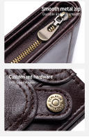 Cartera de Cuero Genuino SCHLATUM para Hombres Piel de Vaca de Capa Superior Vintage - details 8