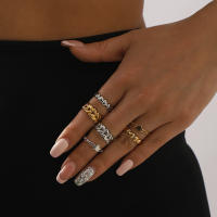 Elegante y simple anillo de corazón de amor de acero inoxidable, anillo de apertura geométrica hueca con diseño de nicho - details 1