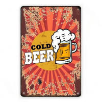 Carteles de cerveza fría, carteles de lata de Metal Vintage, bebida Retro, Bar, Club, Pub, restaurante, placa de decoración artística de pared - details 32