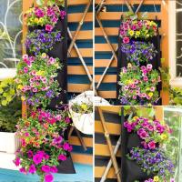 7 bolsas verticales, colgante de pared de tela de fieltro, ETA de jardín al aire libre, contenedor para plantar flores y verduras - details 11