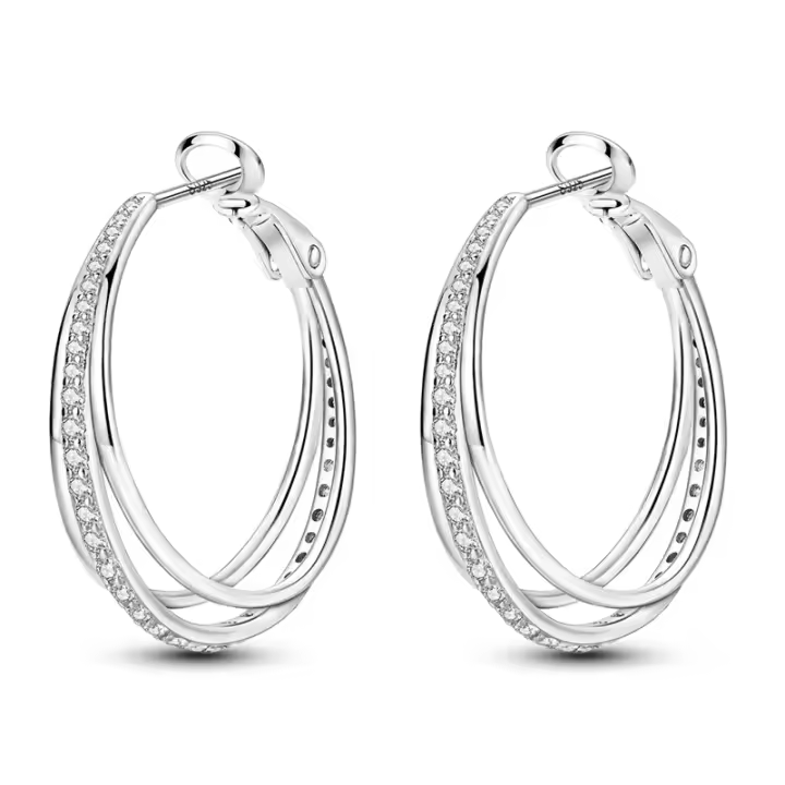 Pendientes de aro de Plata de Ley 925 para mujer, aretes redondos de circonita verde, regalos de joyería - 1