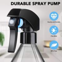 Botellas de Spray de plástico para soluciones de limpieza, contenedor vacío reutilizable de 10OZ con pulverizador de gatillo negro duradero, paquete de 3 - details 3