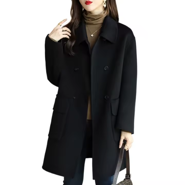 Abrigo de lana de mujer de moda para otoño e invierno. - 1