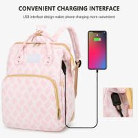 Mochila multifuncional para pañales, bolsa de mamá de gran capacidad con cama de bebé plegable para viajes - details 3