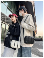 Bolso de mano personalizado con remaches para hombre, bolso cuadrado pequeño blanco fresco de moda, bolso de mensajero de hombro para mujer de moda. - details 21