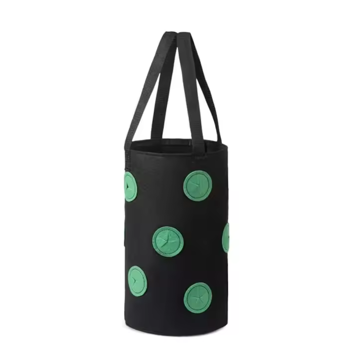 Colgante de fieltro multifuncional de 12 agujeros, tomate, fresa, éter, verduras, flores, bolsa de cultivo de plantas, jardín ETA - 1