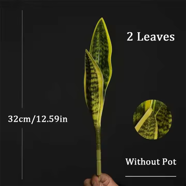 Planta de serpiente artificial Sansevieria, 32/37 cm, halcón verde, aloe vera, cera, lirio, lámina de plástico, lengua de dragón falsa para - 1