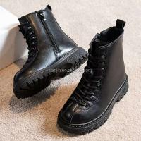 Nuevas botas planas de invierno a la moda con tobillo alto, zapatos deportivos de cuero para exteriores para niñas, zapatos baratos americanos de marca para niños - details 0