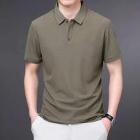 Polo de manga corta de moda informal, top de hombre de color sólido para comodidad de verano - details 9