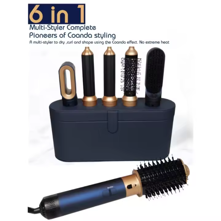 Nuevo Estilizador de Cabello Seco 6 en 1, Cepillo Multifuncional de 1000W para Desenredar y Rizar el Cabello - 1