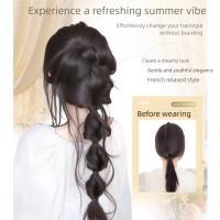 Extensiones de cabello sintético con trenzas falsas de burbujas, banda para el cabello, cola de caballo rizada y desordenada, Clip de garra, piezas de cabello postizo esponjoso para mujer - details 6