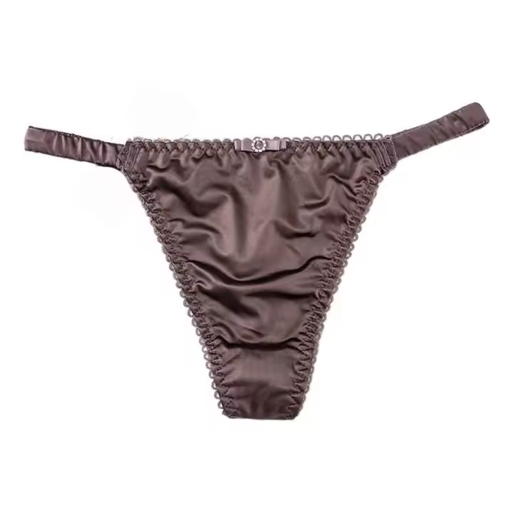 Calzoncillos dulces sin costuras para niña, cinturón fino para mujer, bragas deportivas, bragas con lazo, Tanga para mujer, lencería femenina, calzoncillos de satén - 1