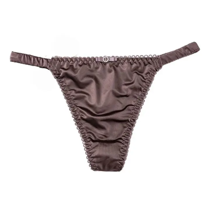 Calzoncillos dulces sin costuras para niña, cinturón fino para mujer, bragas deportivas, bragas con lazo, Tanga para mujer, lencería femenina, calzoncillos de satén - 1