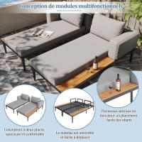 Cama de Patio Impermeable Multifuncional Doble Sofá de Deporte al Aire Libre con Estantes - details 7