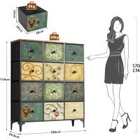 Cómoda, Cómoda para Dormitorio, Unidad de Almacenamiento, Armario con 12 cajones de Tela, Muebles de Dormitorio, cómoda para Cocina, Oficina, Pasillo, Estilo rústico - details 2