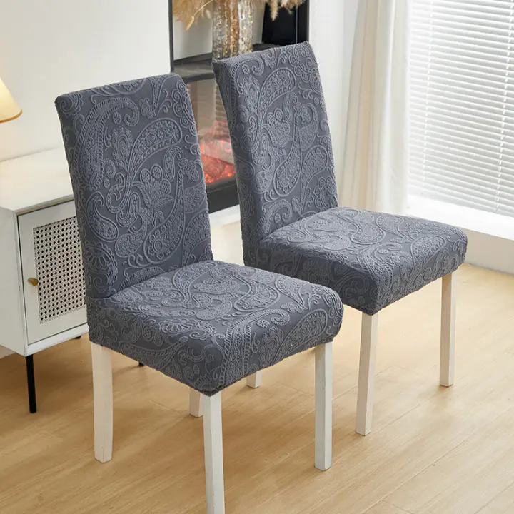 Cubierta de Silla de Jacquard de Lana Tres Dimensiones Color Sólido, Antideslizante, Adecuada para Todas las Estaciones Ideal para Sillas de Sala y Comedor - 1