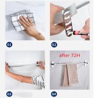 Toallero sin perforaciones, colgador de toallas, estante, soporte de almacenamiento de toallas, accesorios de baño, acero inoxidable - details 6