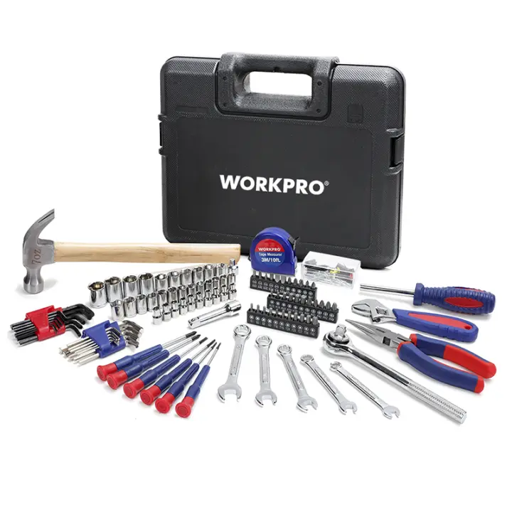 Juego de Herramientas para el Hogar WORKPRO 165 PCS Llave de Trabajo Alicate Destornillador Pinza Herramienta de Mano para Reparación Doméstica con Caja de Herramientas Sólida - 1