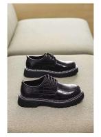 Zapatos de vestir gruesos hechos a mano para hombre, informales, de cuero, de alta calidad, color negro, para fiesta de lujo - details 14