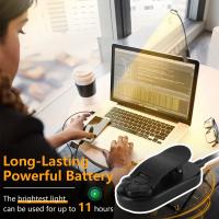 Nuevo clip libro luz lectura escritorio lámpara aprendizaje ojo lámpara LED tres colores oscurecimiento plegable creativa noche luz usb carga - details 5
