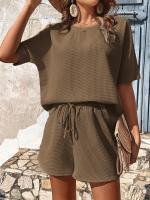 Conjunto de dos piezas de pantalones cortos para mujer, traje de manga corta - details 10